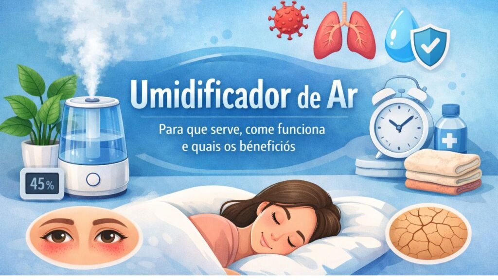 Imagem do artigo Umidificador de Ar: Para Que Serve, Como Funciona, Benefícios e Riscos do Uso