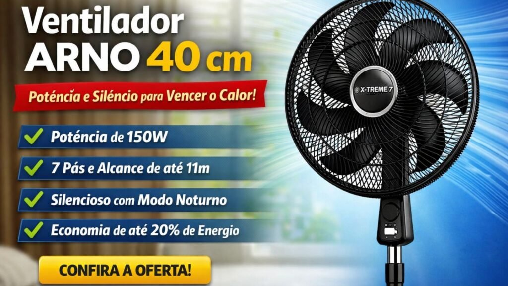 Imagem do artigo Ventilador Arno 40 cm é Bom_ Review Completo