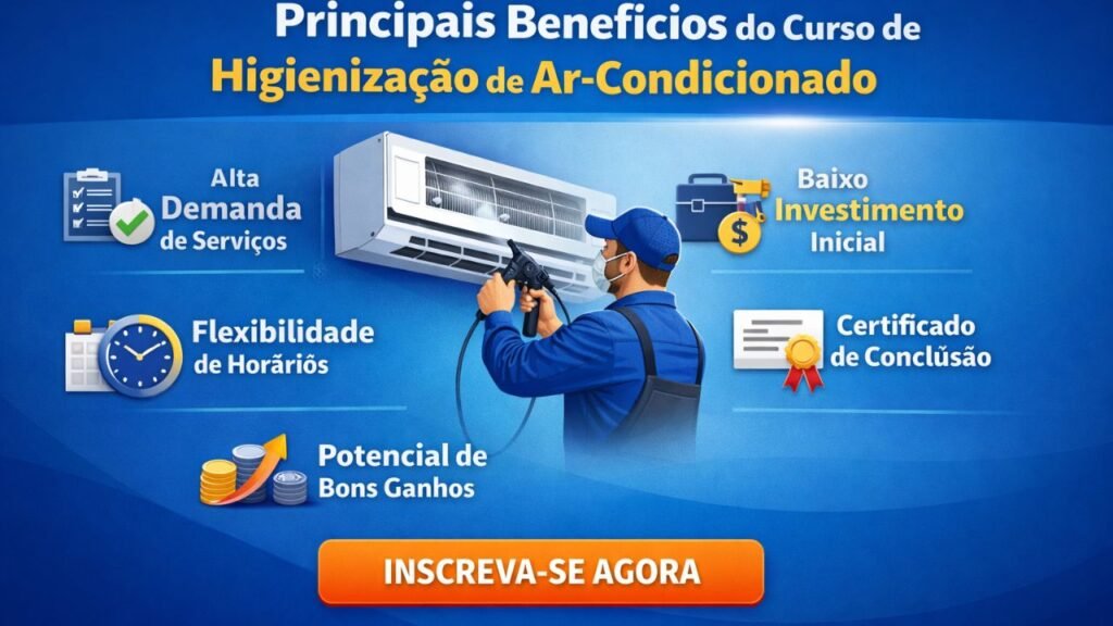 imagem do artigo Higienizador de Ar-Condicionado: Uma Profissão em Alta em 2026Higienizador de Ar-Condicionado: Uma Profissão em Alta em 2026