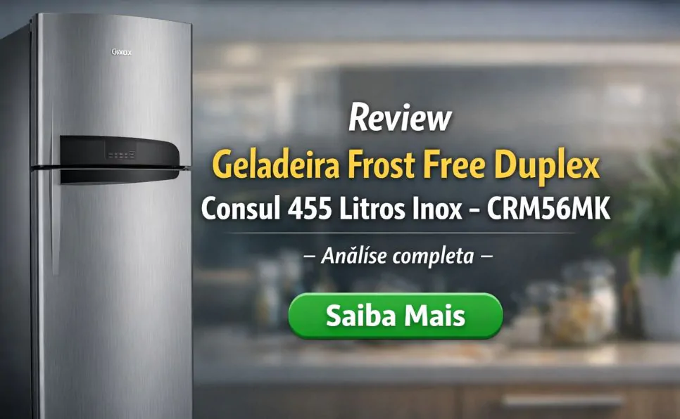 Imagem do Artigo Geladeira Consul Inox Geladeira Frost Free Duplex Consul 455 Litros Inox -CRM56MK