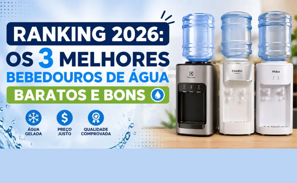 Imagem do artigo Quer Economizar e Ter Água Gelada? Veja os 3 Melhores Bebedouros Elétricos em 2026